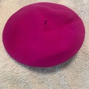Vintage Veritable Basque Beret De Luxe RN 58584 Hat French 100% Wool Hot Pink